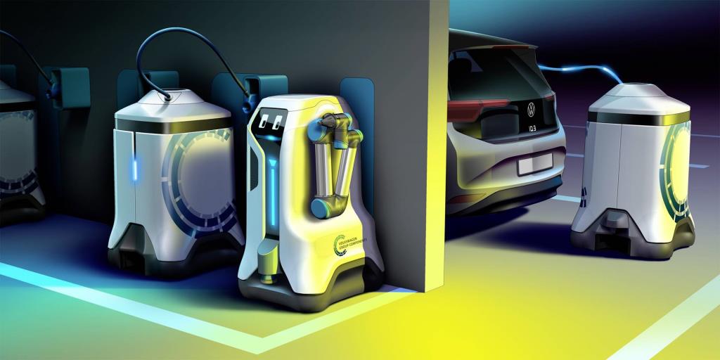 World Première: Revolution In The Underground Car Park - Volkswagen Lets Its Charging Robots Loose